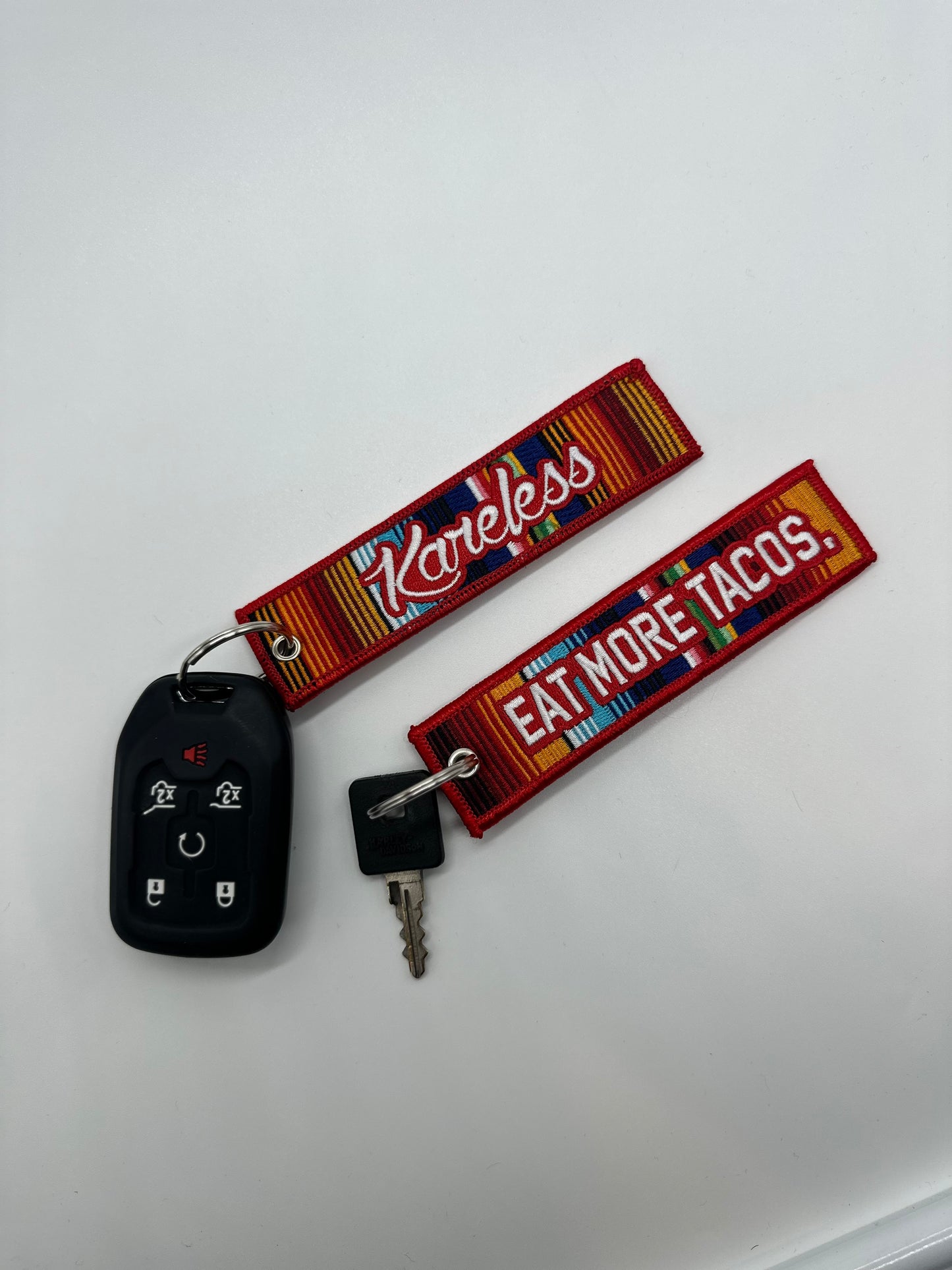 "EAT MORE TACOS." Key Tag - Double Sided