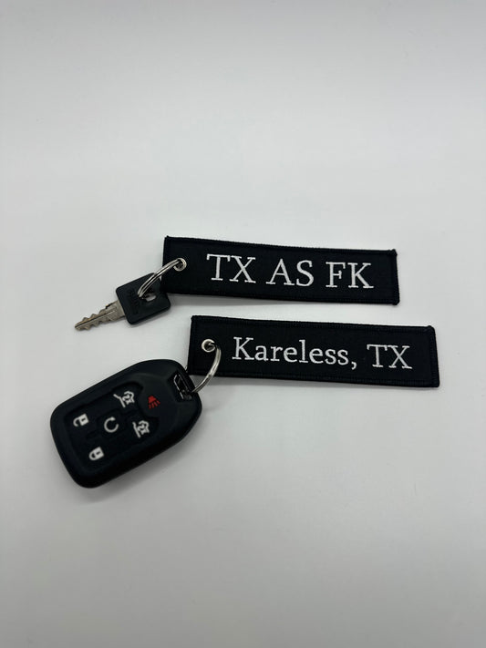 "TX AS FK" Key Tag - Double Sided
